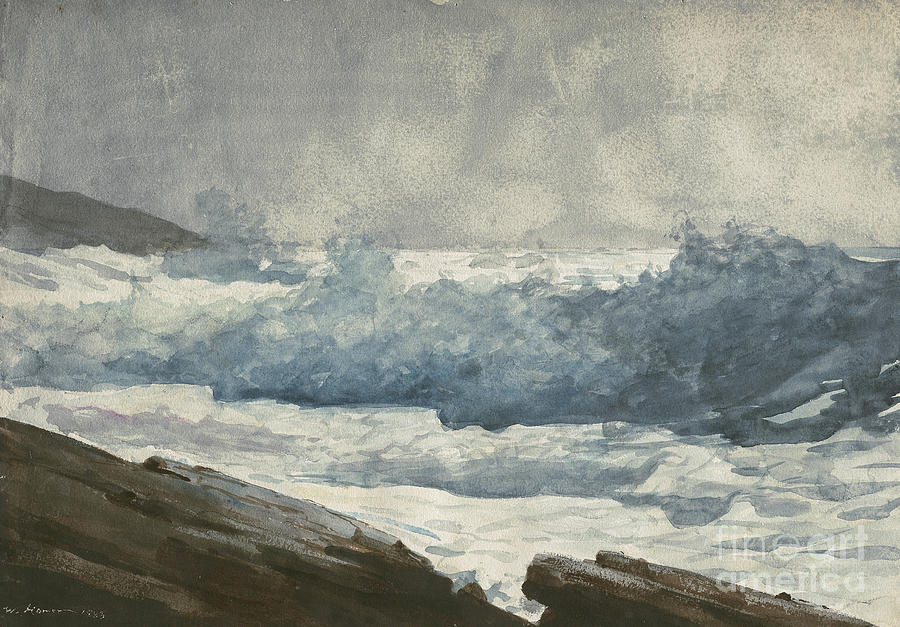 Winslow Homer Painting - Prouts Neck, Breakers by Winslow Homer