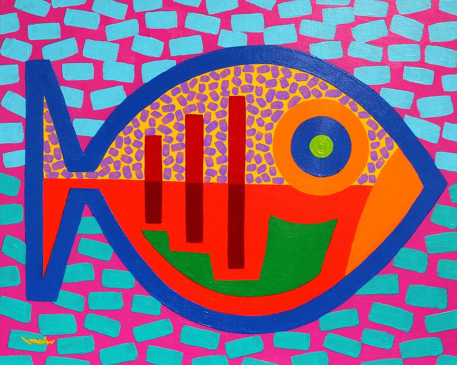 Fish. Psychedelic Painting - Psychedelic Fish #1 by John  Nolan