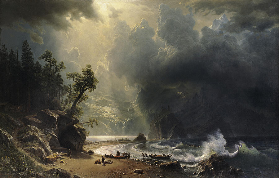 Albert Bierstadt  Painting - Puget Sound On The Pacific Coast #1 by Albert Bierstadt