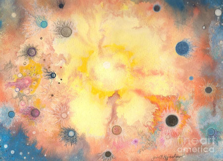 Planet Painting - Pulled into the White Light #1 by Janet Hinshaw