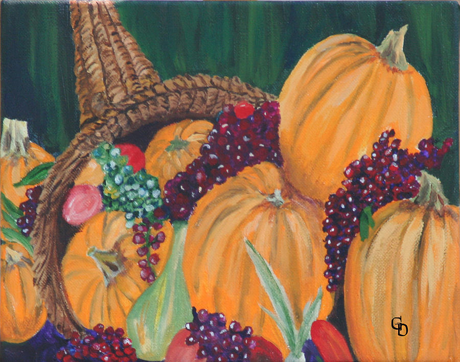 Pumpkins Painting - Pumpkin Plenty by Gail Daley