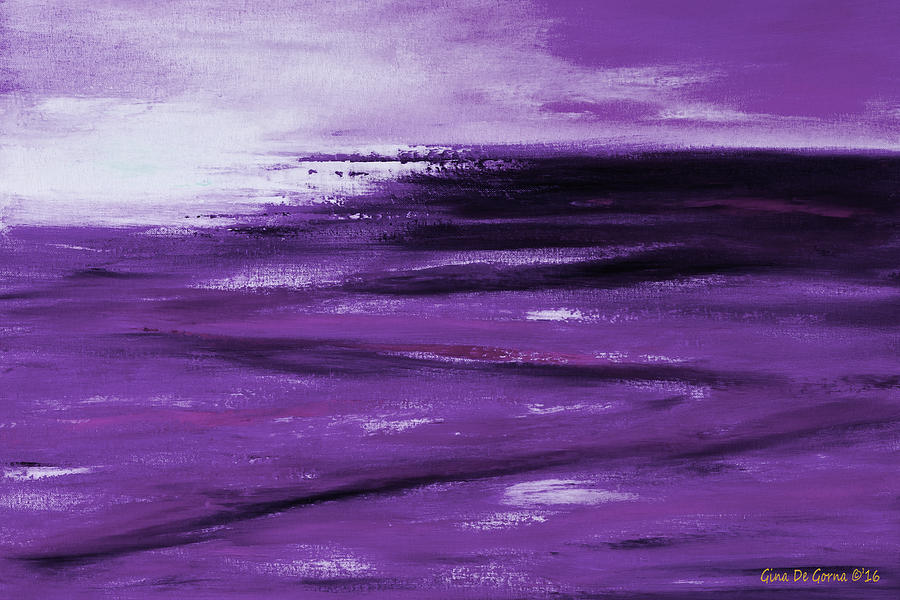 Purple Abstract Sunset #1 Painting by Gina De Gorna