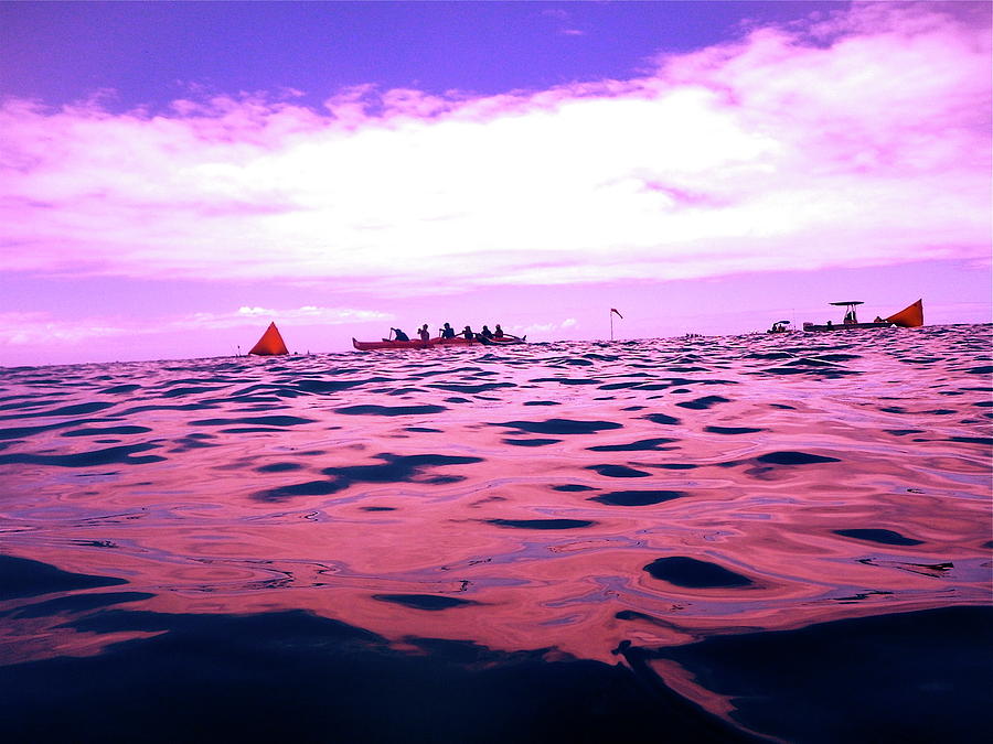 Purple Digital Art - Purple Canoe Race #1 by Erika Swartzkopf