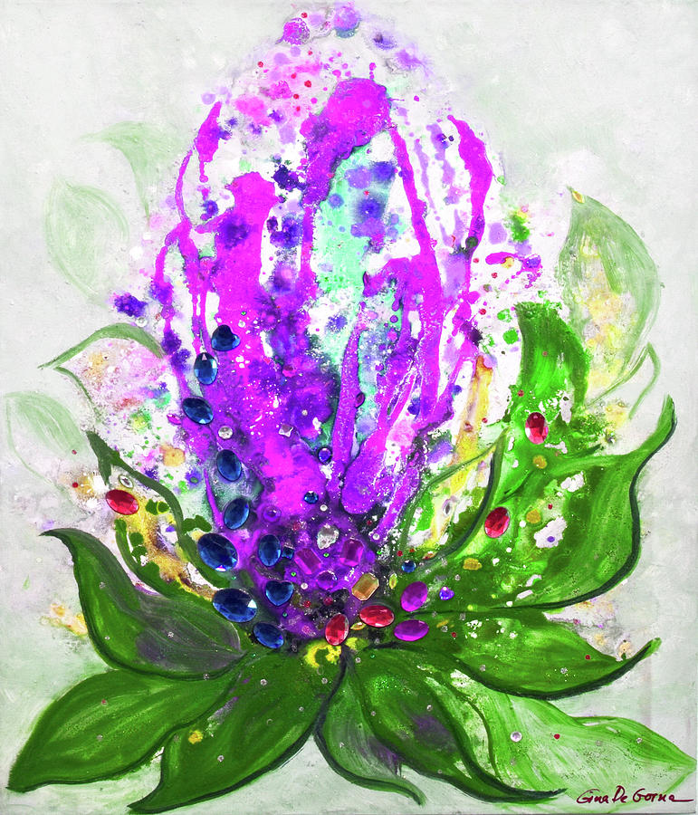 Purple Flower #1 Painting by Gina De Gorna