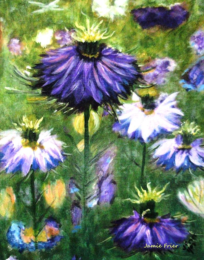 Purple Flower #1 Painting by Jamie Frier