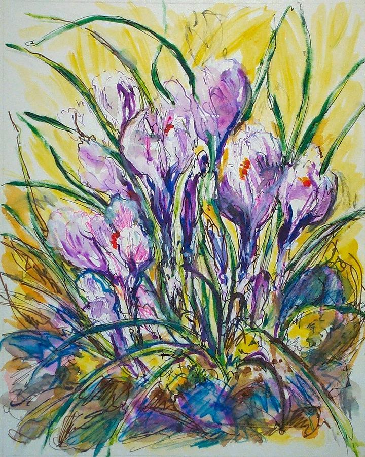 Purple Flowers Painting by Evelyn Bell Vodicka - Fine Art America