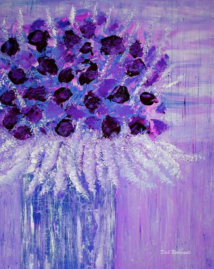 Flower Painting - Purple Hue #1 by Dick Bourgault