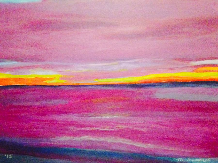 Purple sunset Painting by Majaia Summers