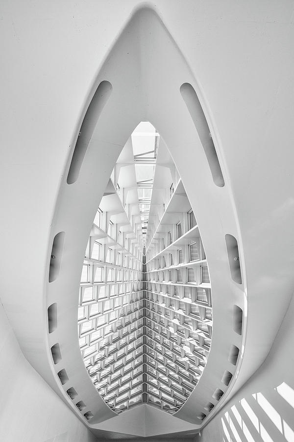 Quadracci Pavilion Structure #1 Pyrography by Judith Barath