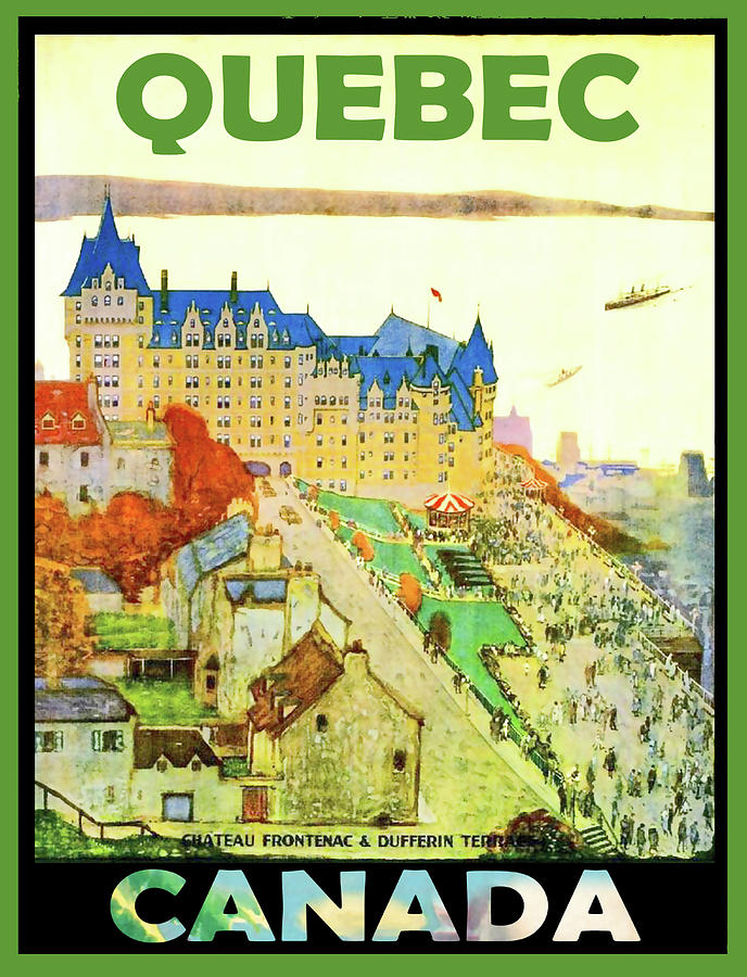 Vintage Painting - Quebec, Canada, travel poster #1 by Long Shot