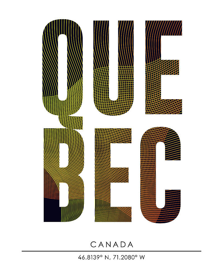 Quebec, Canada - City Name Typography - Minimalist City Posters Mixed Media by Studio Grafiikka
