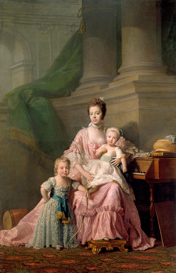 Queen Charlotte with her Two Eldest Sons #2 Painting by Allan Ramsay