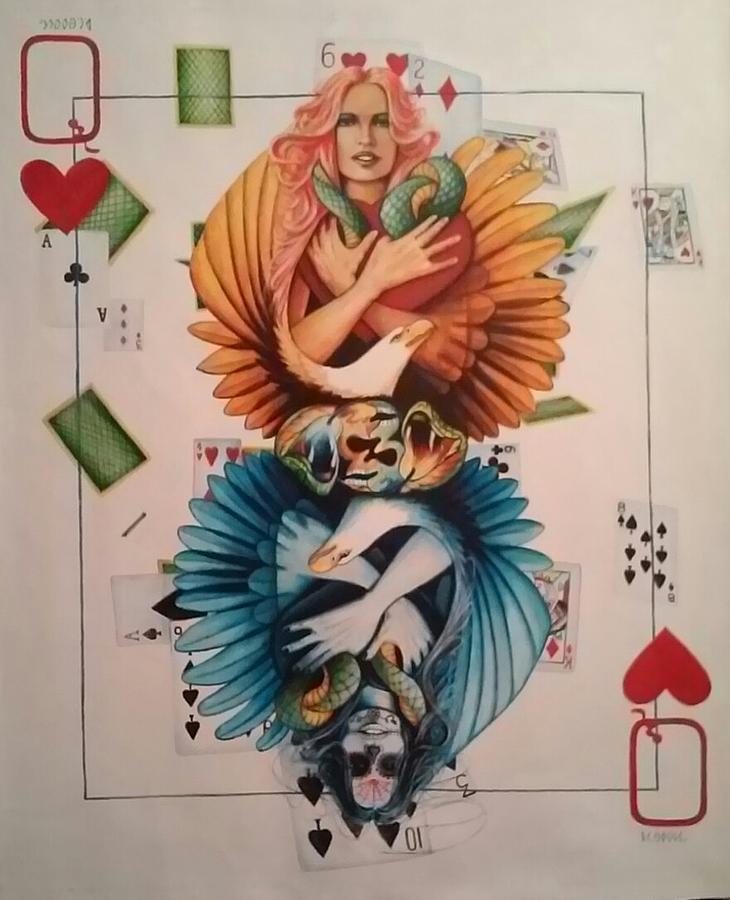 Queen Of Hearts Painting by DC Houle Queen Of Hearts Painting by DC Houle