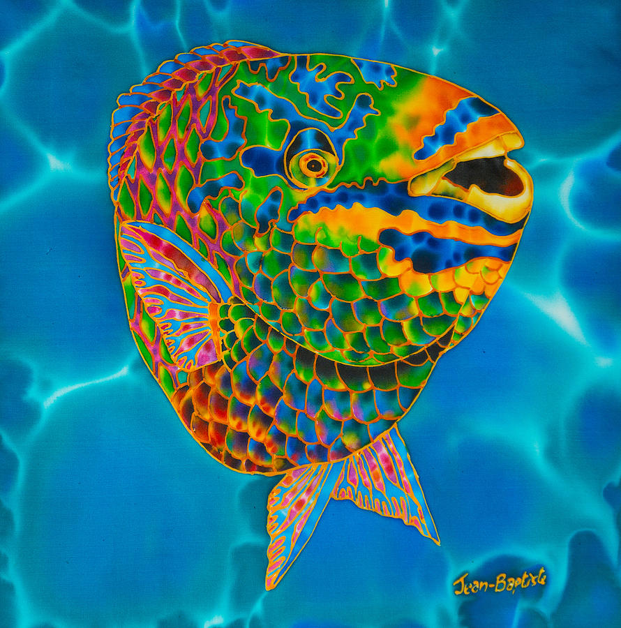 Queen Parrotfish #1 Painting by Daniel Jean-Baptiste