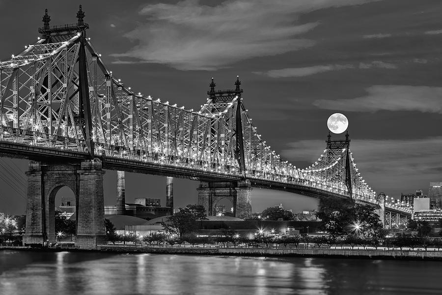 Queensboro Ed Koch Bridge Full Moon #1 Photograph by Susan Candelario