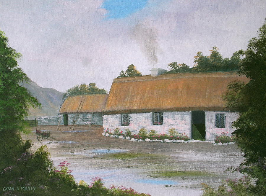 Quiet man cottage #1 Painting by Cathal O malley