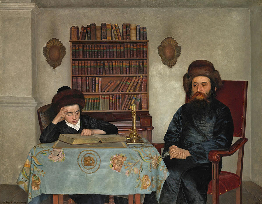 Rabbi with Young Student #1 Painting by Isidor Kaufmann Rabbi with Young Student #1 Painting by Isidor Kaufmann