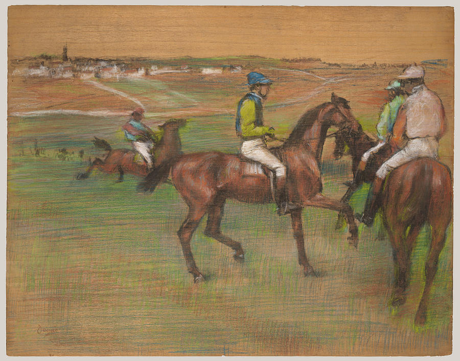 Race Horses Drawing by Edgar Degas