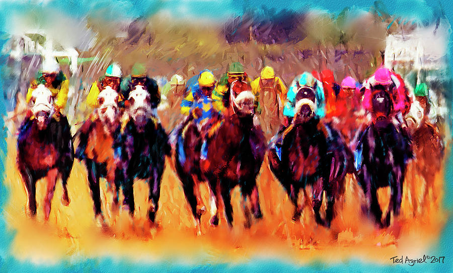 Race to the finish #1 Digital Art by Ted Azriel