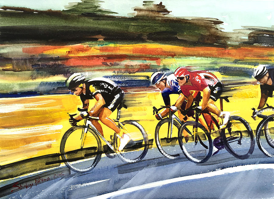 Summer Painting - Racing Le Tour #1 by Shirley Peters