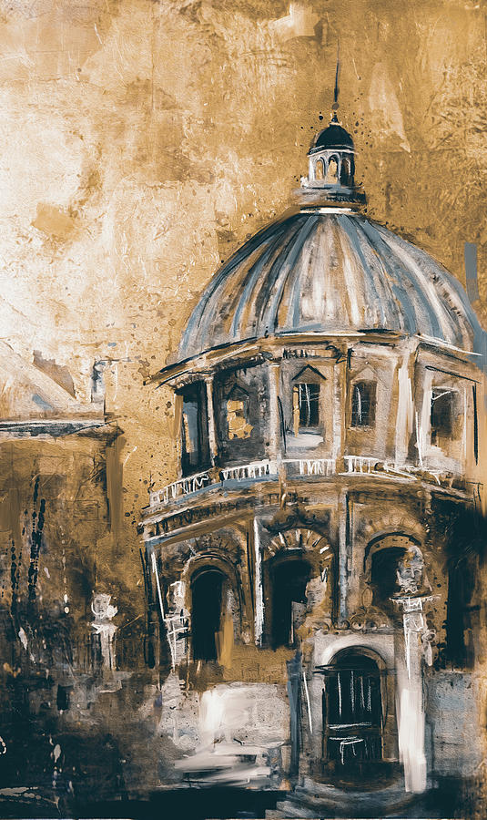 Architecture Painting - Radcliffe Camera, Oxford City 195 3 #1 by Mawra Tahreem
