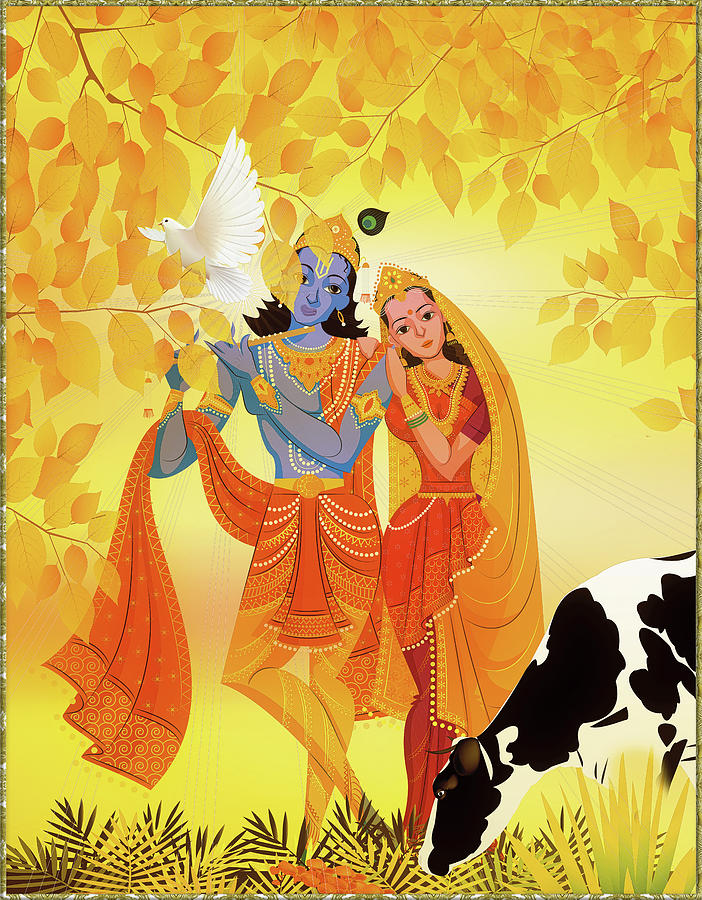 Radha et Krishna  #1 Digital Art by Harald Dastis