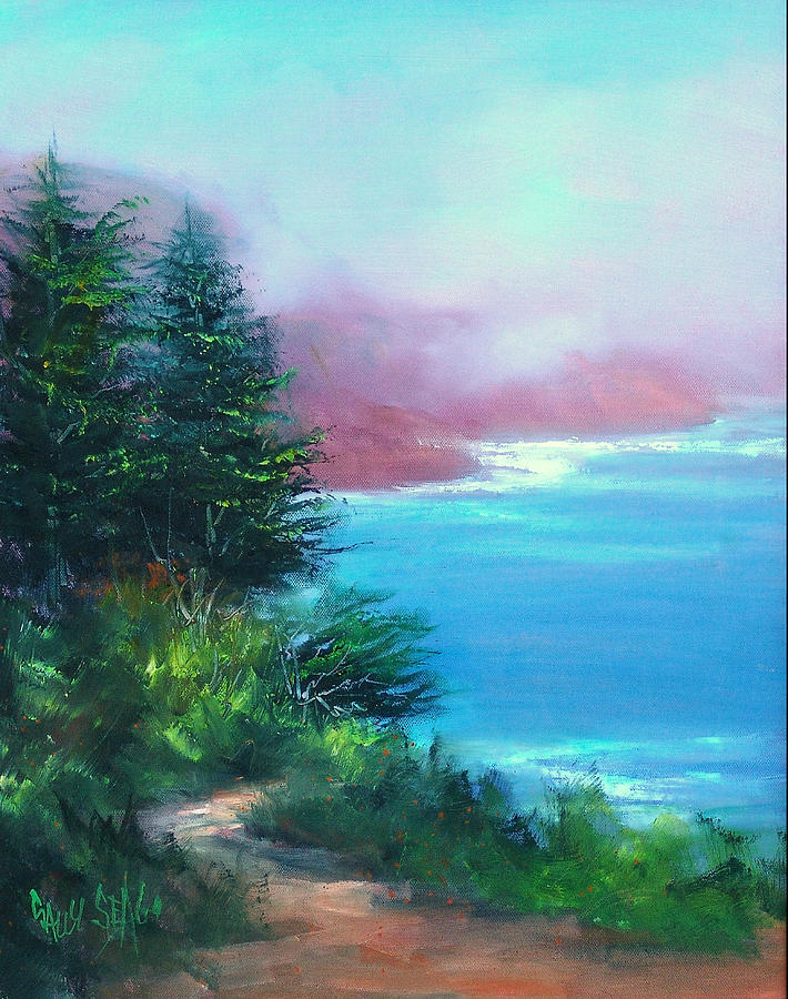 Ragged Point Path #1 Painting by Sally Seago