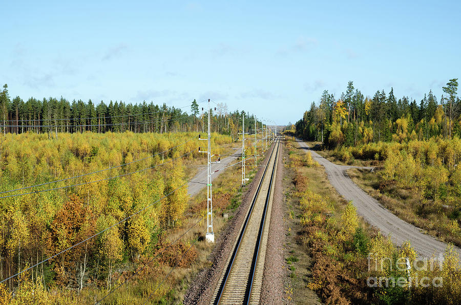 Fall Photograph - Railroad tracks #1 by Kennerth and Birgitta Kullman