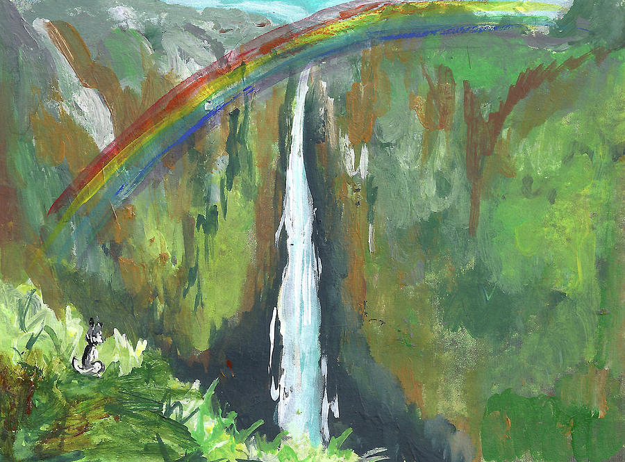 Rainbow Falls  #1 Painting by Karen Ferrand Carroll