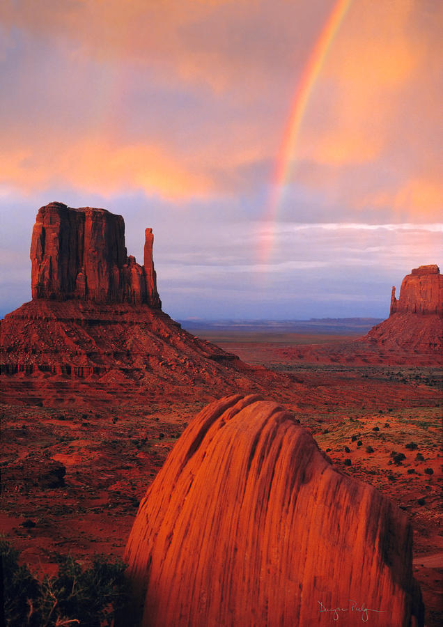 Sunset Photograph - Rainbow in Monument Valley #1 by Douglas Pulsipher