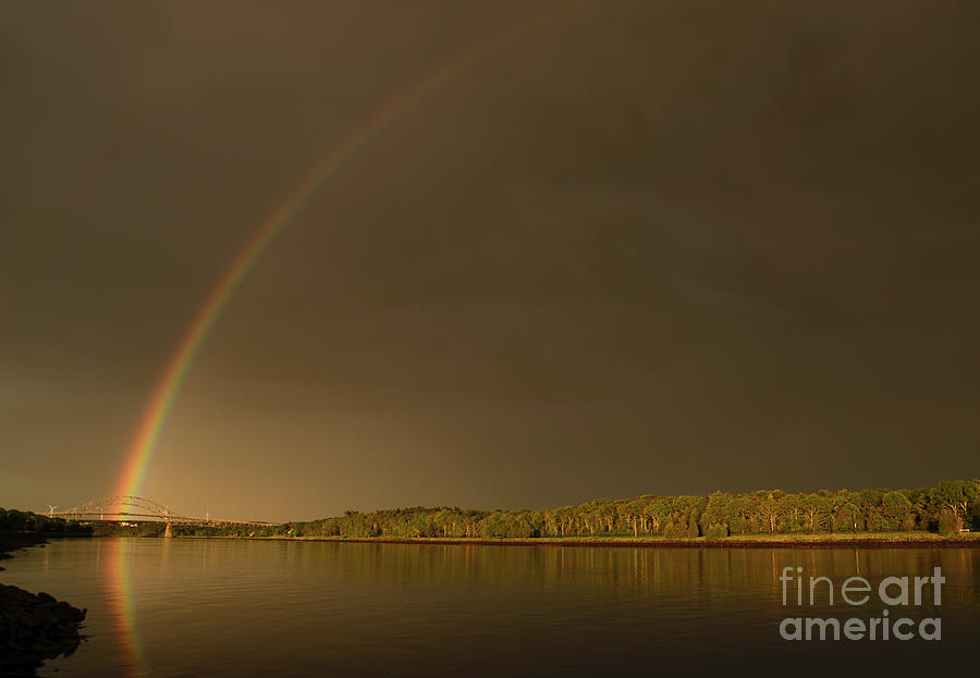 Bridge Photograph - Rainbow over Sagamore Bridge, Cape Cod #1 by Michelle Cyr