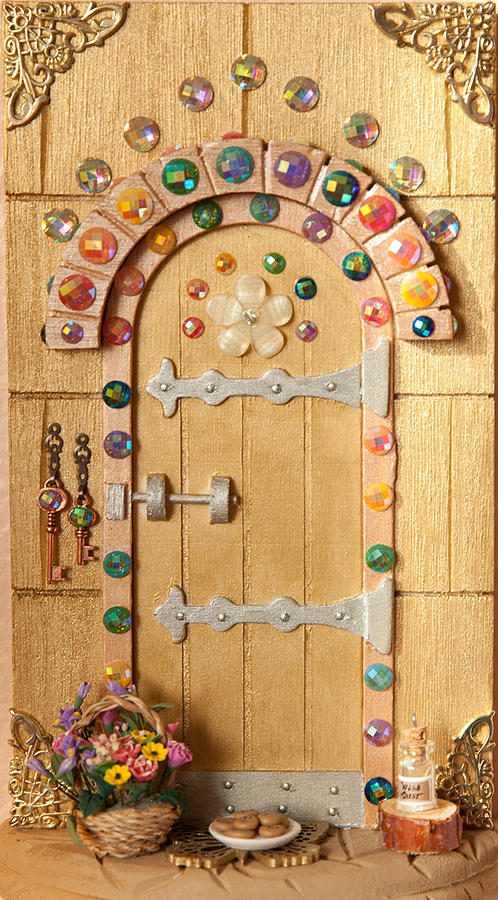 Rainbow Sparkle Fairy Door Mixed Media By Kerry Ray