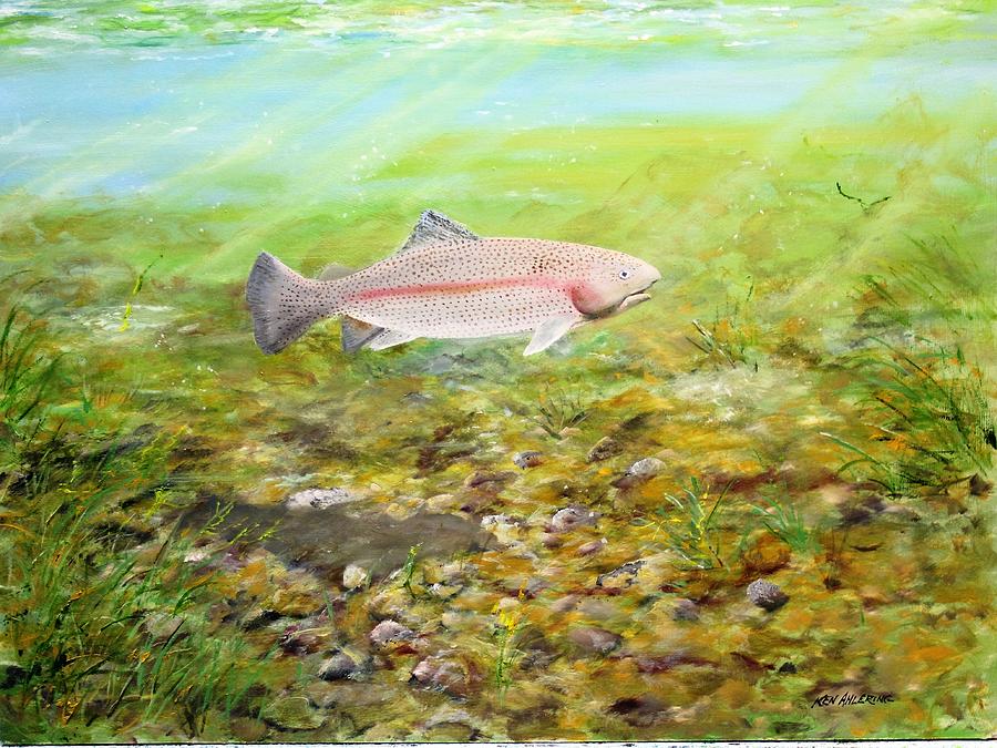 Rainbow Trout #1 Painting by Ken Ahlering