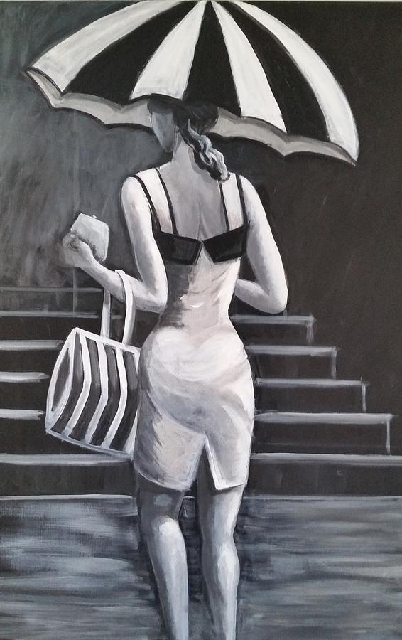 Rainy Night #2 Painting by Rosie Sherman