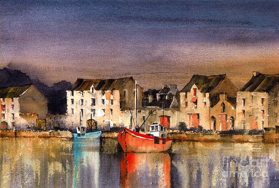 Ramelton Dusk, Donegal. #2 Painting by Val Byrne