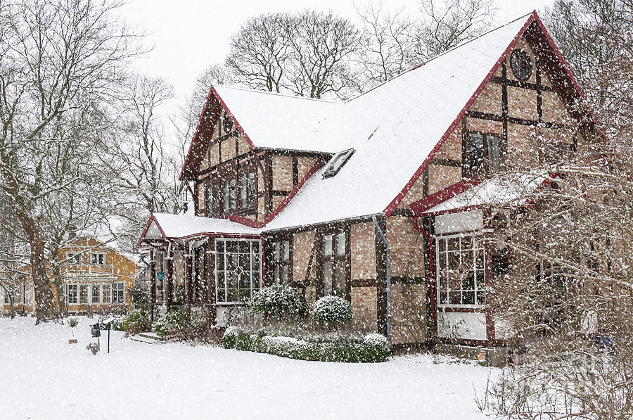 Winter Photograph - Ramlosa Brunnspark House In Winter #1 by Antony McAulay