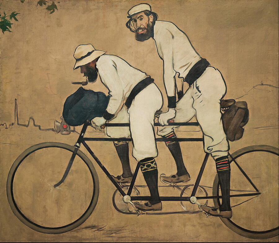 Ramon Casas and Pere Romeu on a Tandem, from 1897 Painting by Ramon Casas
