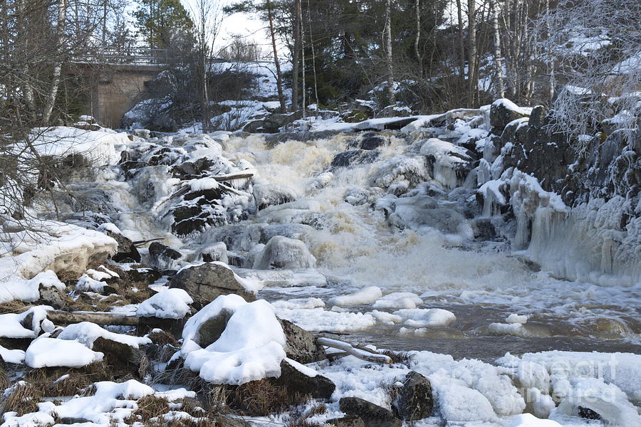 Winter Photograph - Rapids #1 by Esko Lindell