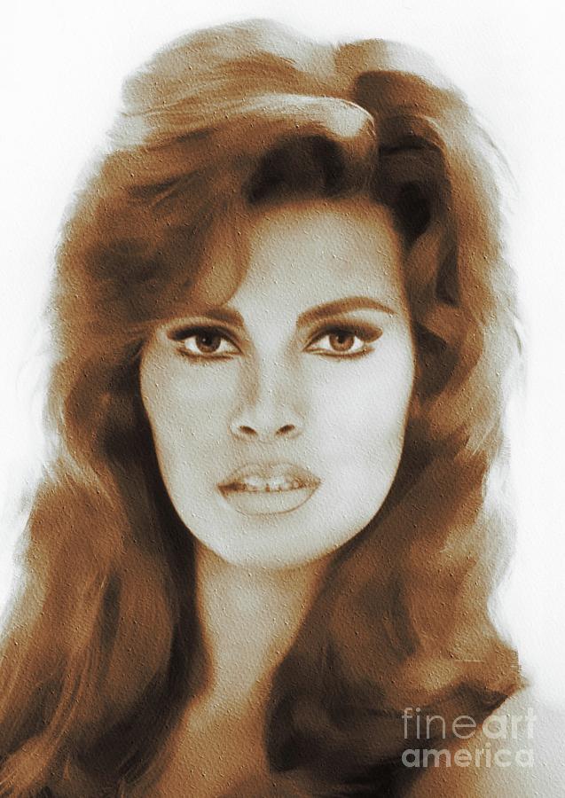 Hollywood Painting - Raquel Welch, Portrait #1 by Esoterica Art Agency