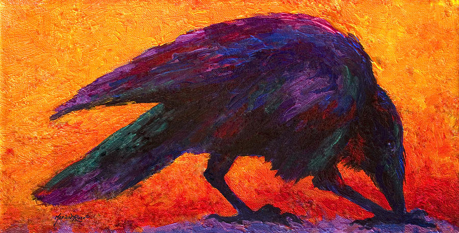 Wildlife Painting - Raven #1 by Marion Rose
