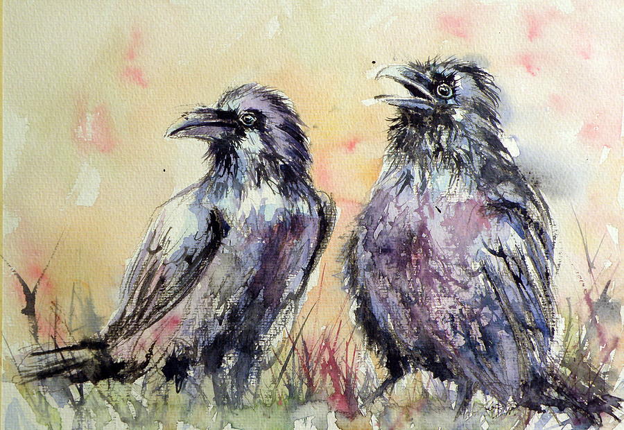 Ravens #2 Painting by Kovacs Anna Brigitta