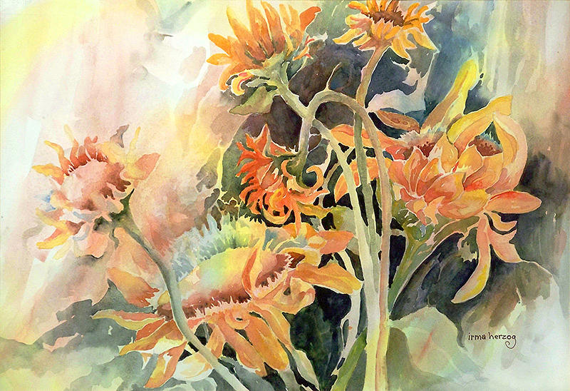 Flower Painting - Reach for the Sun #1 by Irma Herzog