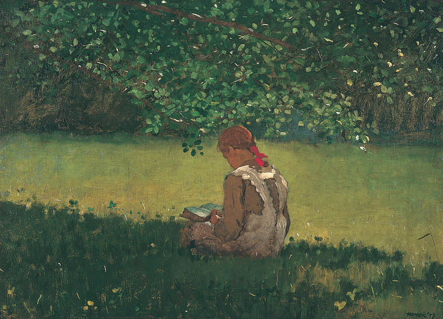 Reading by the Brook Painting by Winslow Homer