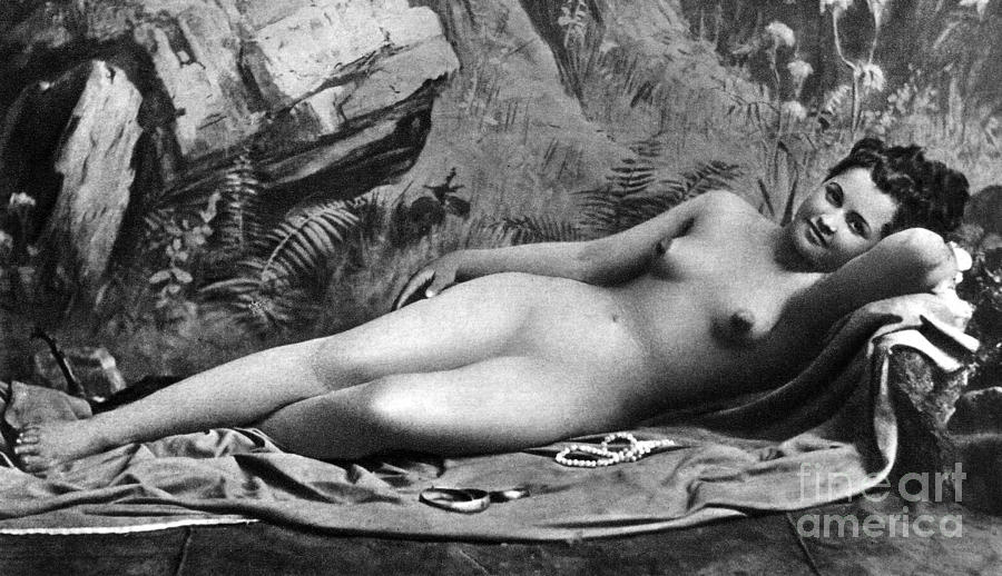 Nude Photograph - RECLINING NUDE, c1885 #1 by Granger