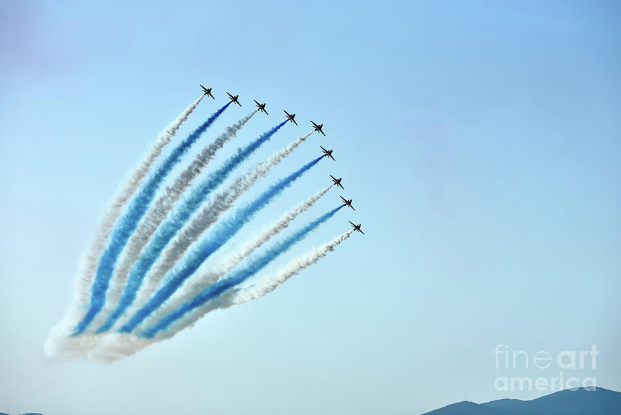 Red Arrows aerobatic team  #2 Photograph by George Atsametakis