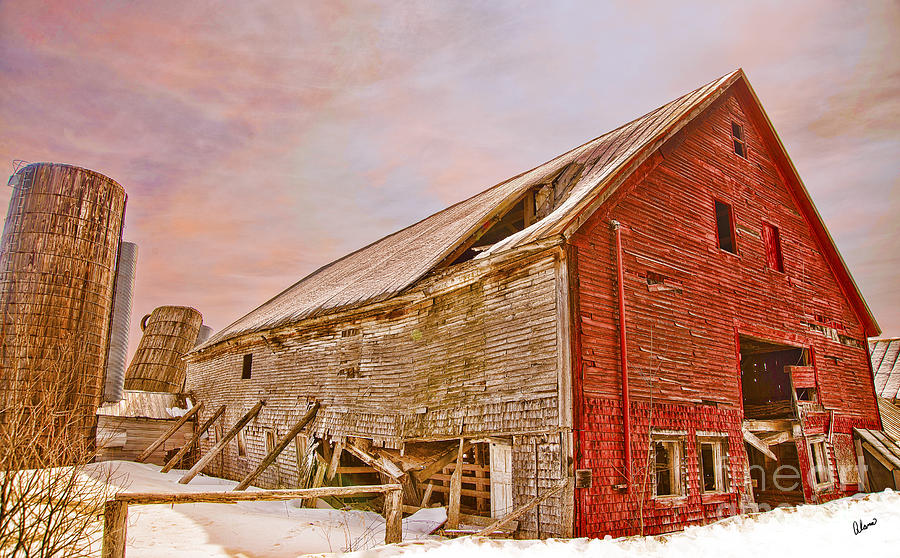Red Barn in Winter #1 Photograph by Alana Ranney