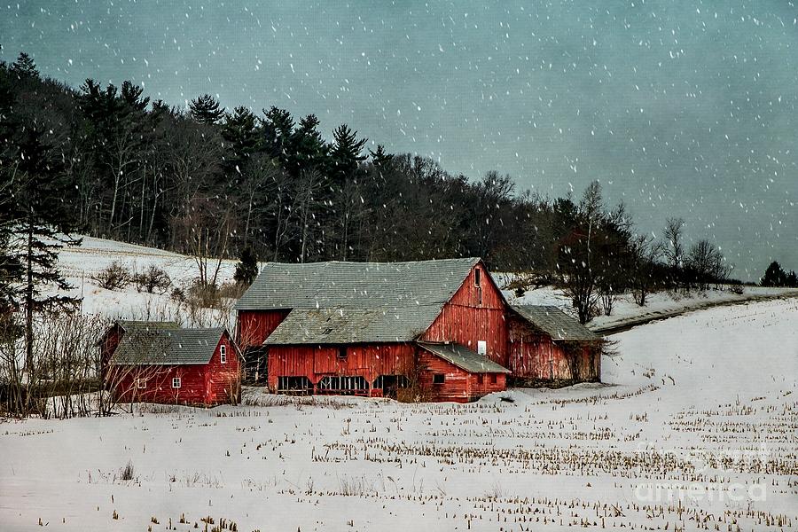 Red Barn In Winter Photograph By Lisa Hurylovich | Fine Art America