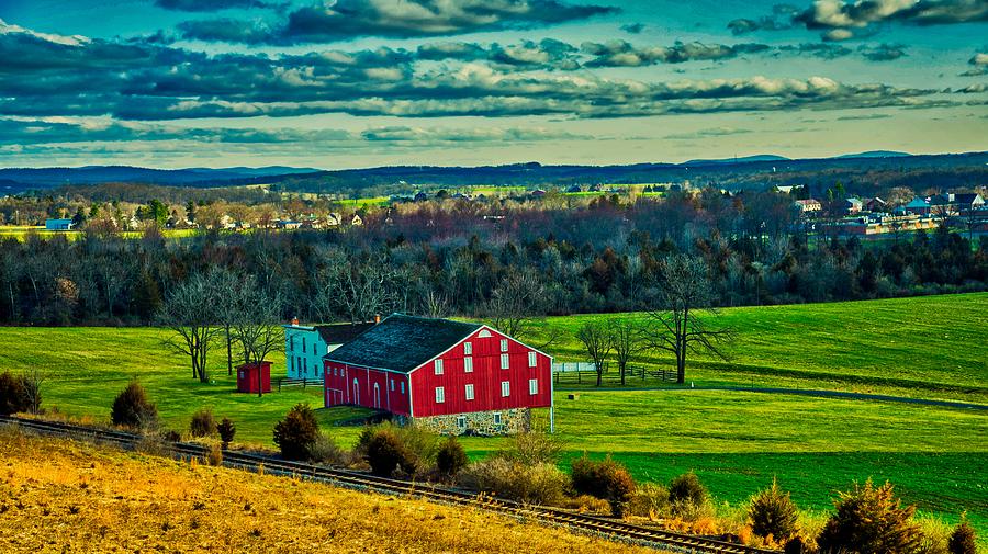 Sunset Photograph - Red Barn - Pennsylvania #1 by Mountain Dreams