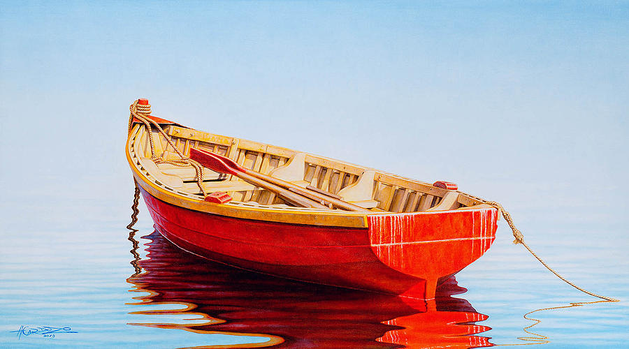 Boat Painting - Red Boat #1 by Horacio Cardozo