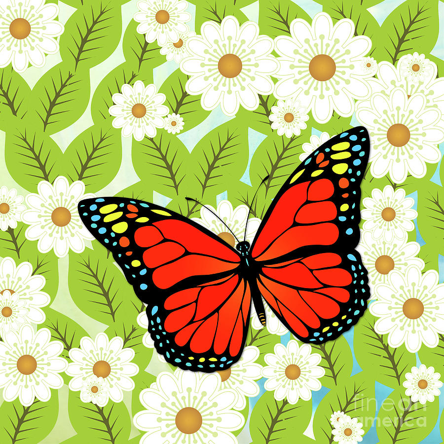 Red butterfly #2 Digital Art by Gaspar Avila